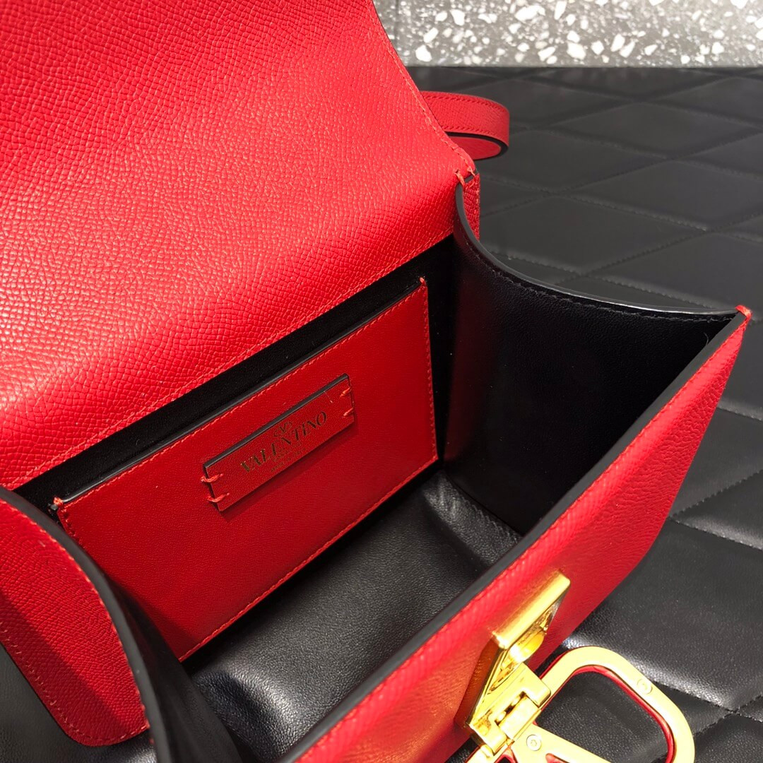 Valentino Small Vsling Shiny Calfskin Shoulder Bag 0021