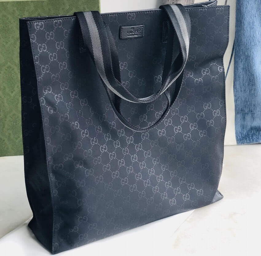 Gucci GG Guccissima Black Nylon Tall Tote Bag 449177