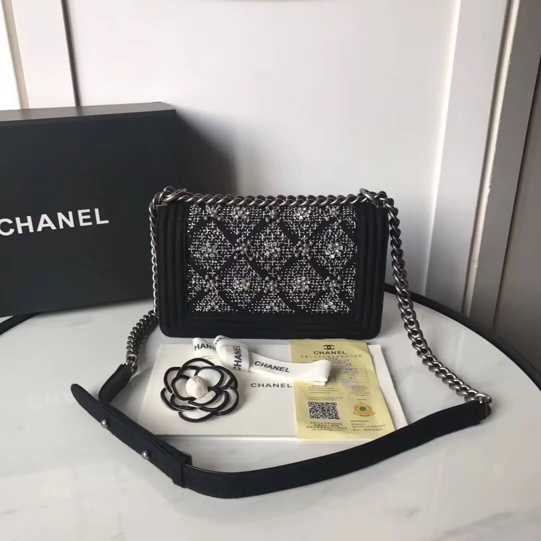 Chanel Wool Boy Chanel Handbag A67086
