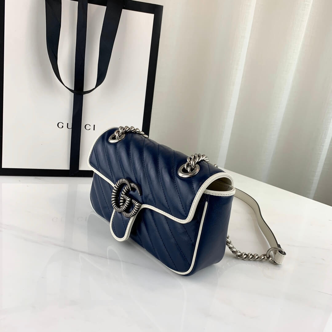 Gucci GG Marmont Matelassé Mini Bag 446744 Blue