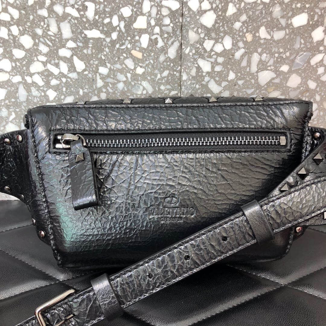 Valentino Garavani Rockstud Spike Waxy Leather Belt Bag 0620B
