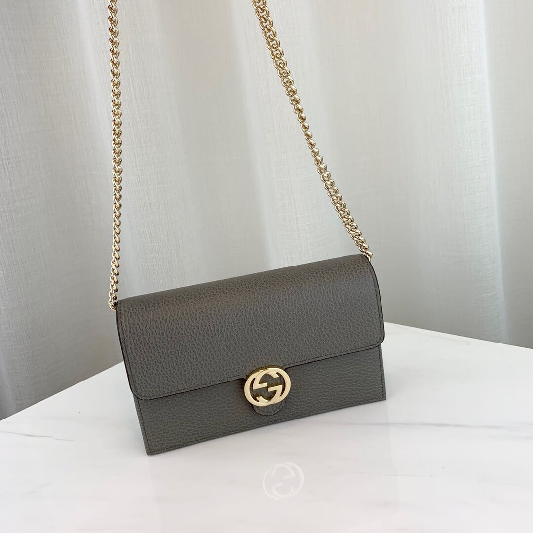 Gucci Leather Interlocking GG Crossbody Bag 510314