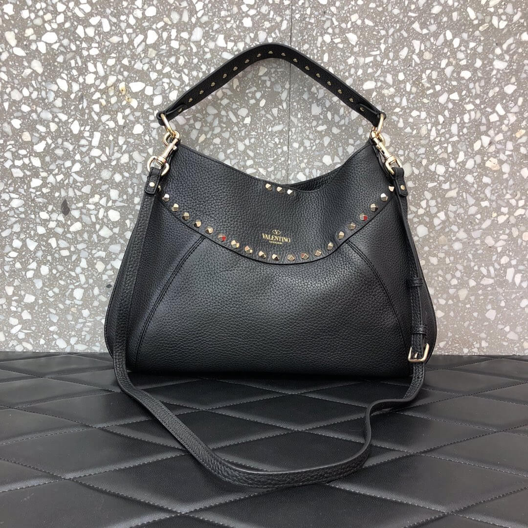 Valentino Garavani Twinkle Studded Small Leather Hobo Bag 2095