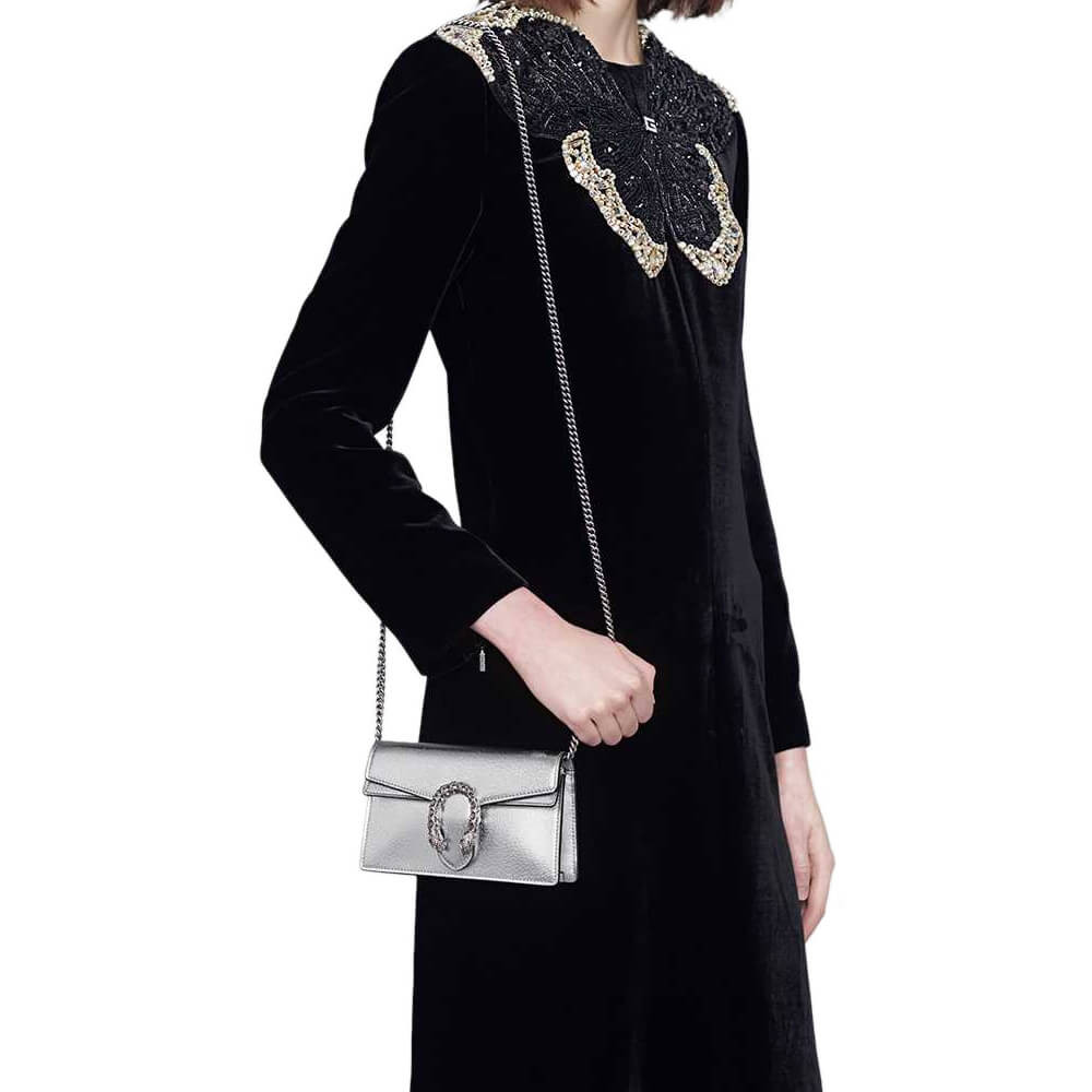 Gucci Silver Dionysus Super Mini Bag 476432