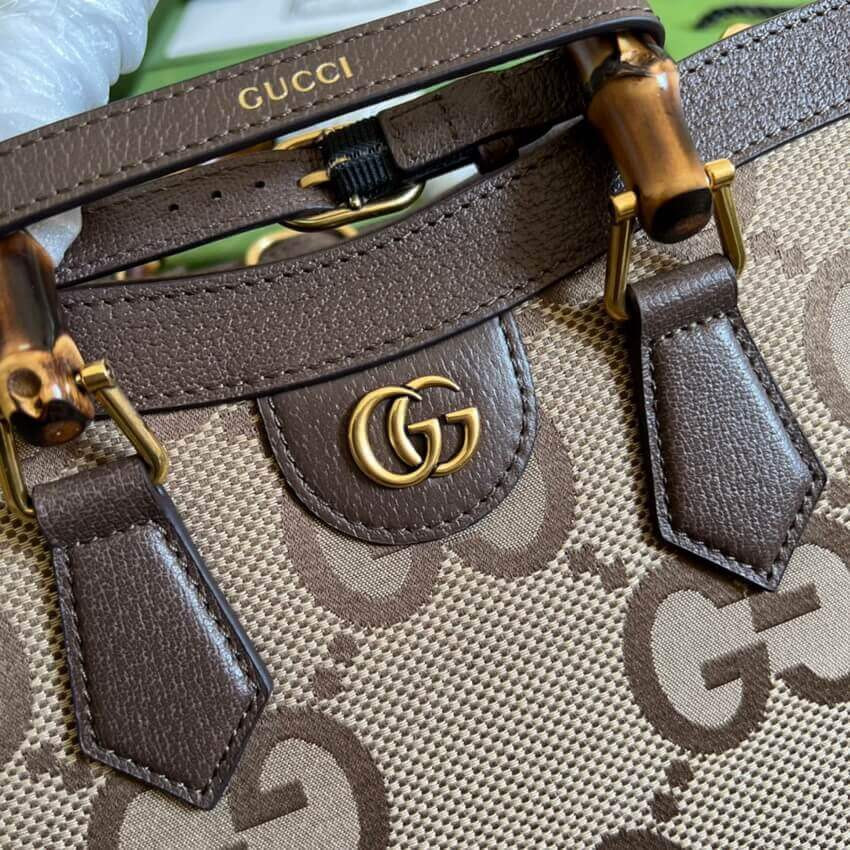 Gucci Diana Jumbo GG Small Tote Bag 660195 Brown