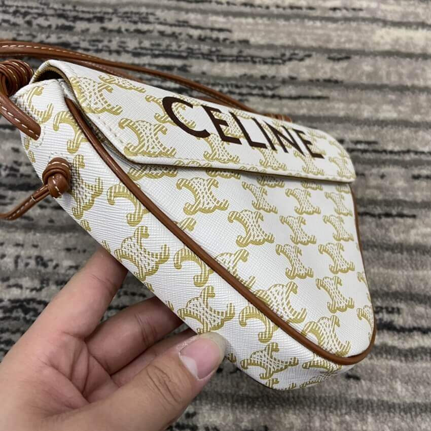 Celine Triangle Bag In Triomphe Canvas With Celine Print 195902