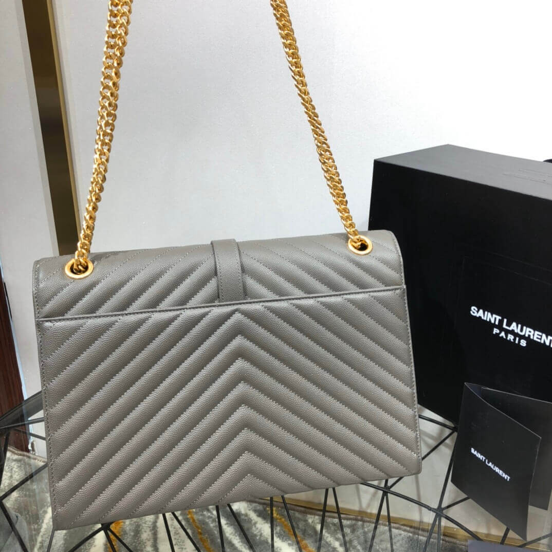 Saint Laurent Grain Leather Large Envelope Chain Bag 396910