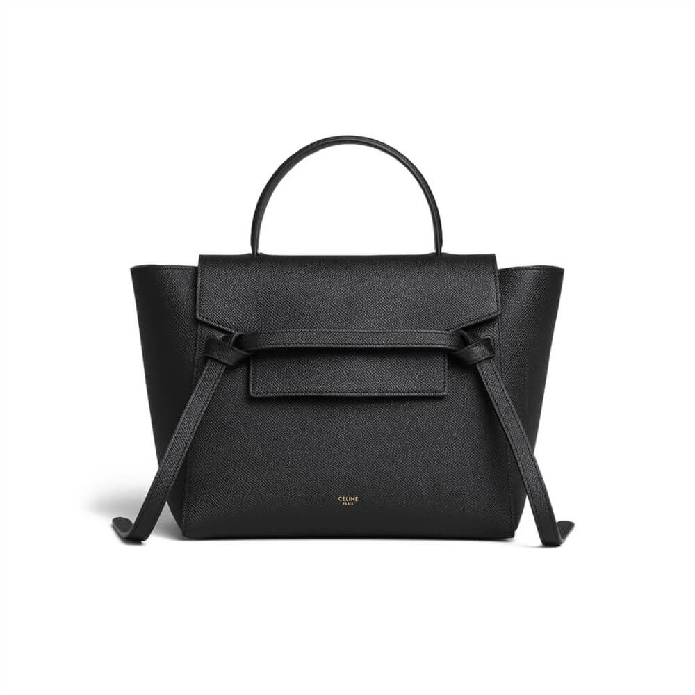 Celine Micro Belt Bag In Grained Calfskin 189153 Black