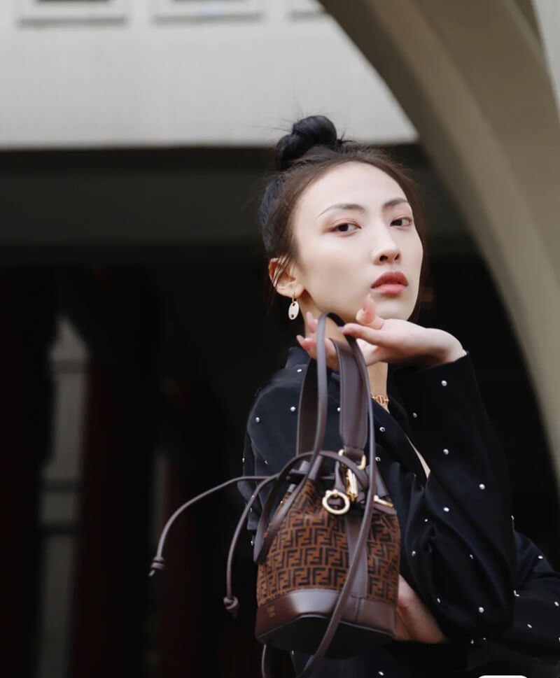 Fendi Mon Tresor Brown Leather Mini-Bag with FF Print 8BS010