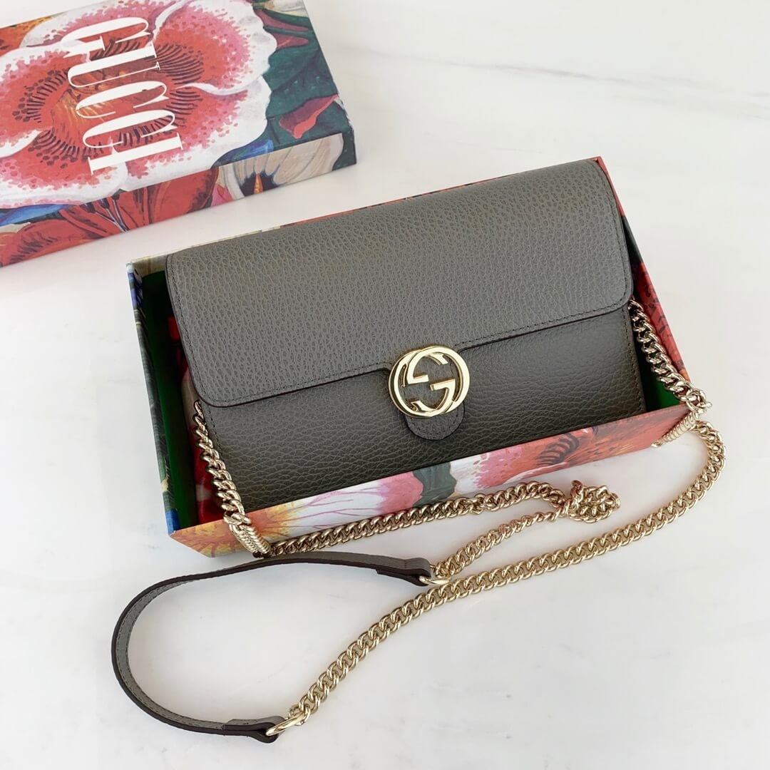 Gucci Leather Interlocking GG Crossbody Bag 510314