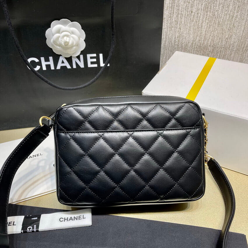 Chanel Calfskin Leather Camera Case AS2924 Black