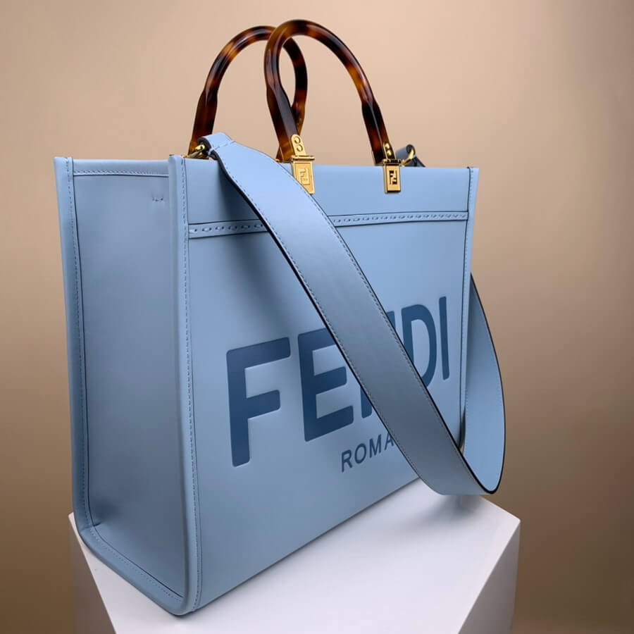 Fendi Medium Sunshine Shopper 8BH386 Light Blue