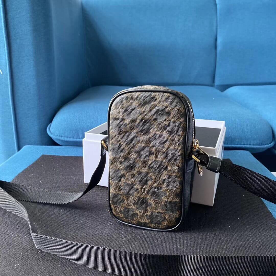 Celine Mini Pocket Messenger Bag In Triomphe Canvas 190832