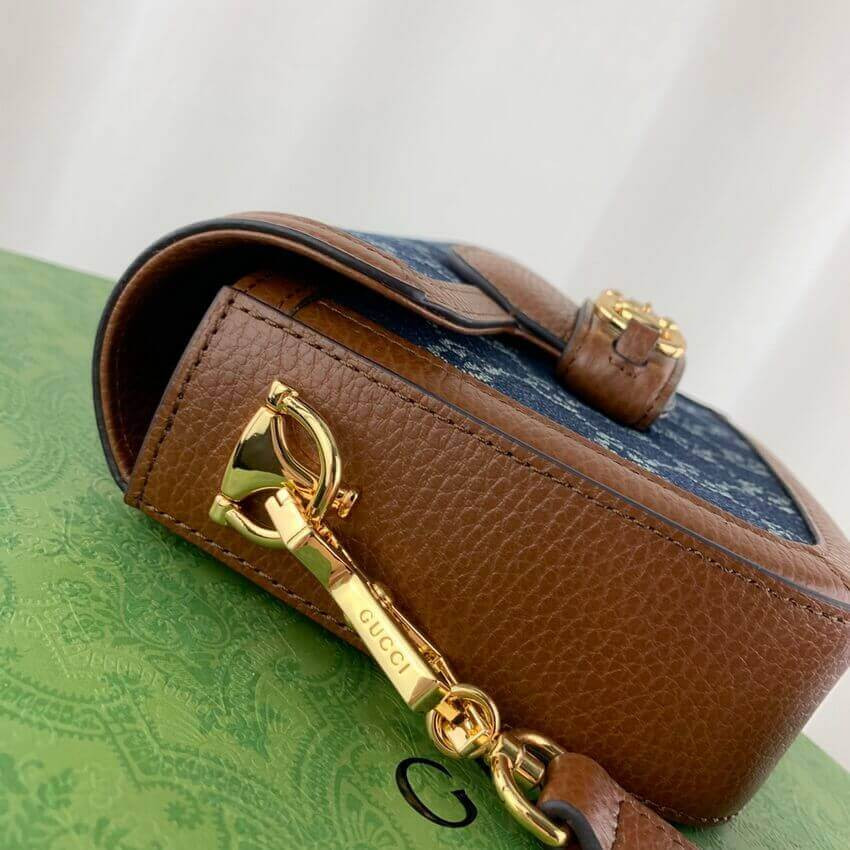 Gucci Horsebit 1955 Denim Mini Bag 658574