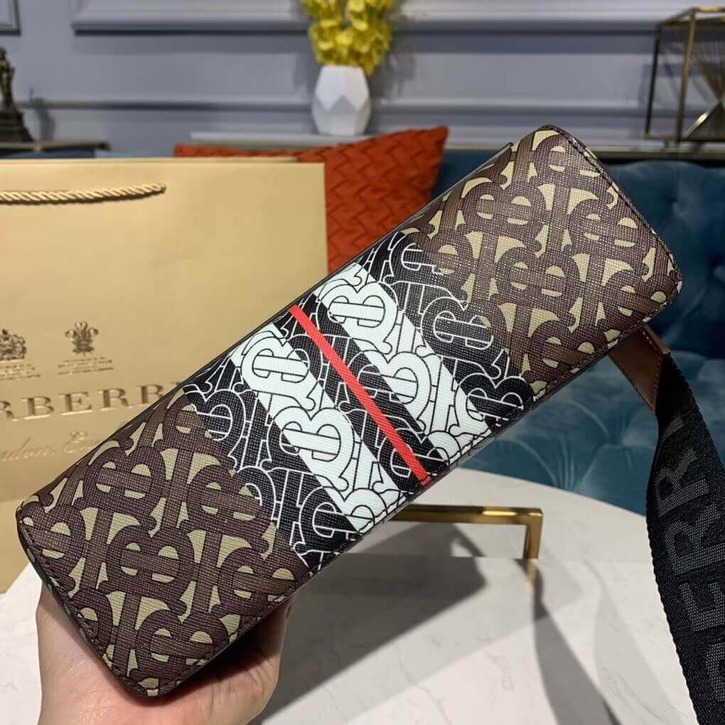 Burberry Monogram Stripe E-canvas Note Crossbody Bag 80193661