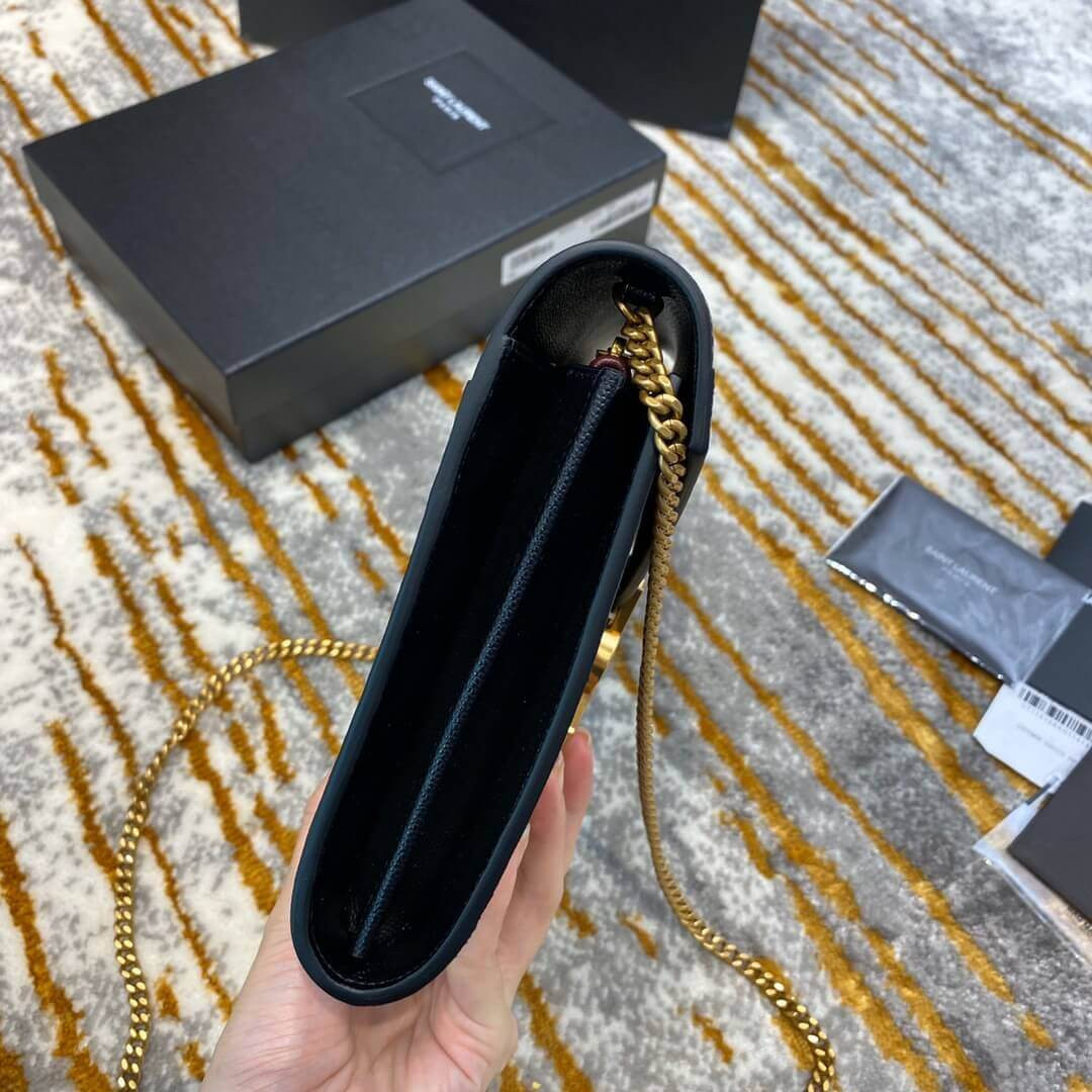 YSL Saint Laurent Cassandra Wallet On Chain In Grain Leather 582334