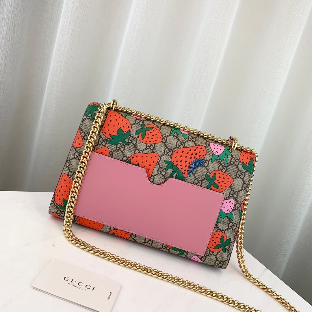 Gucci Padlock GG Strawberry Medium Shoulder Bag 409486