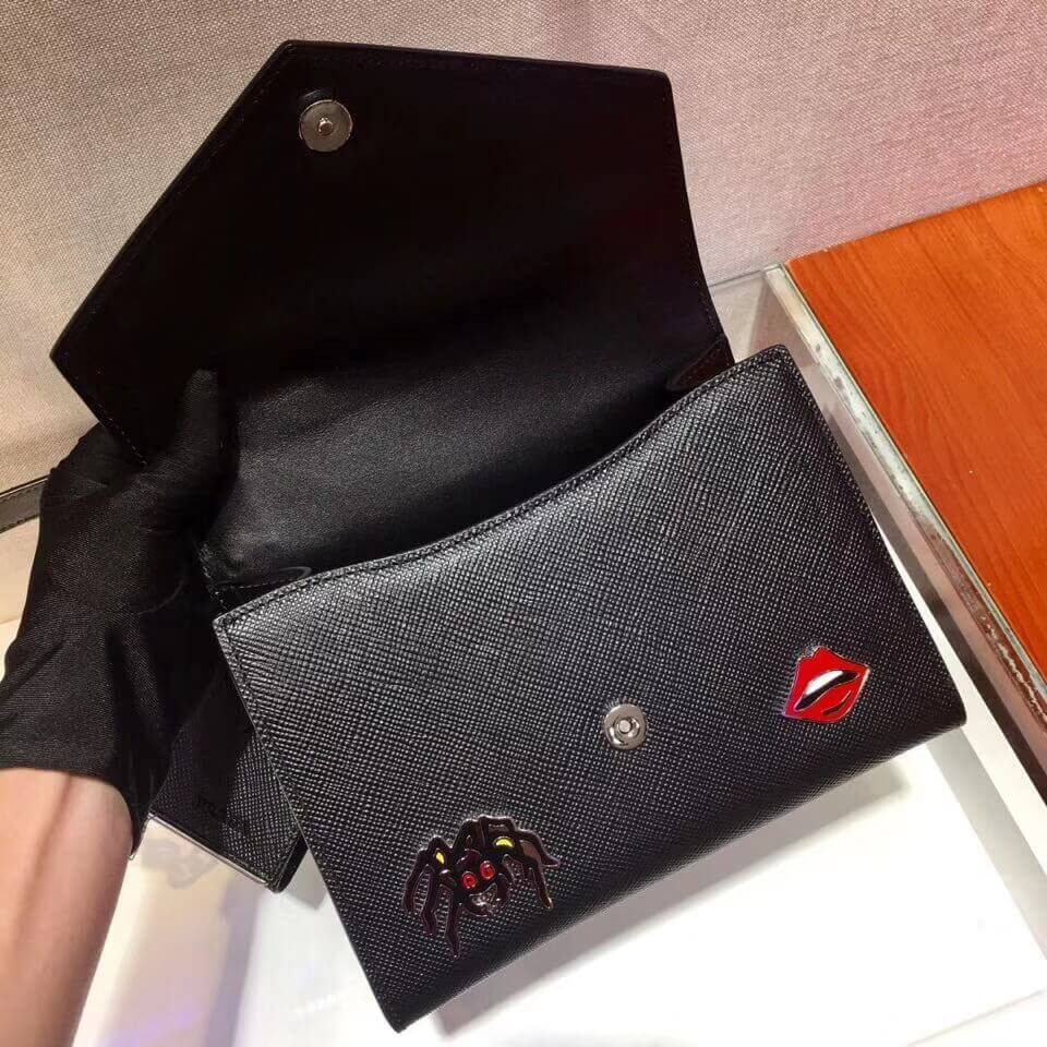 Prada Decal Rabbit Monochrome Logo Shoulder Bag 1BD127