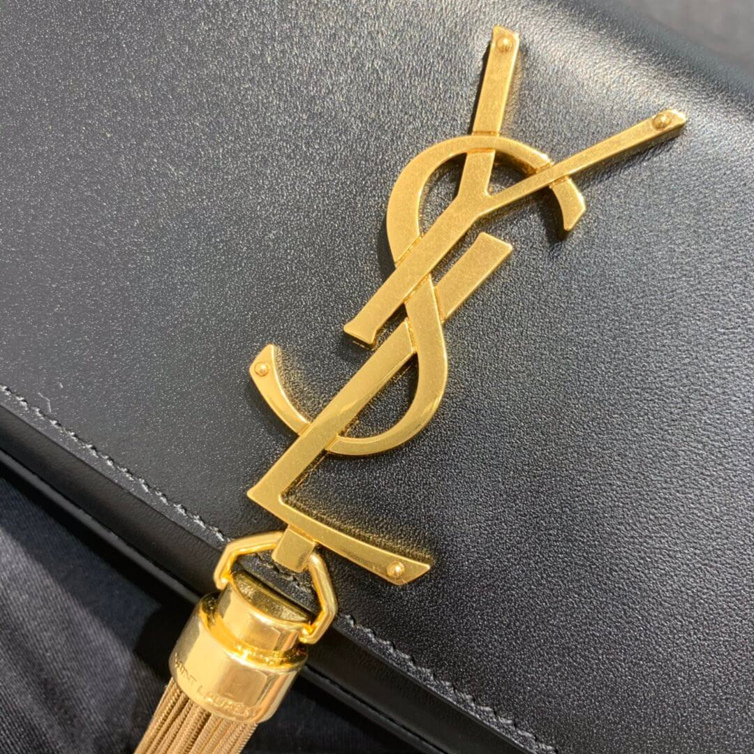 Saint Laurent Smooth Calfskin Small Classic Monogram Kate Tassel Satchel 354120
