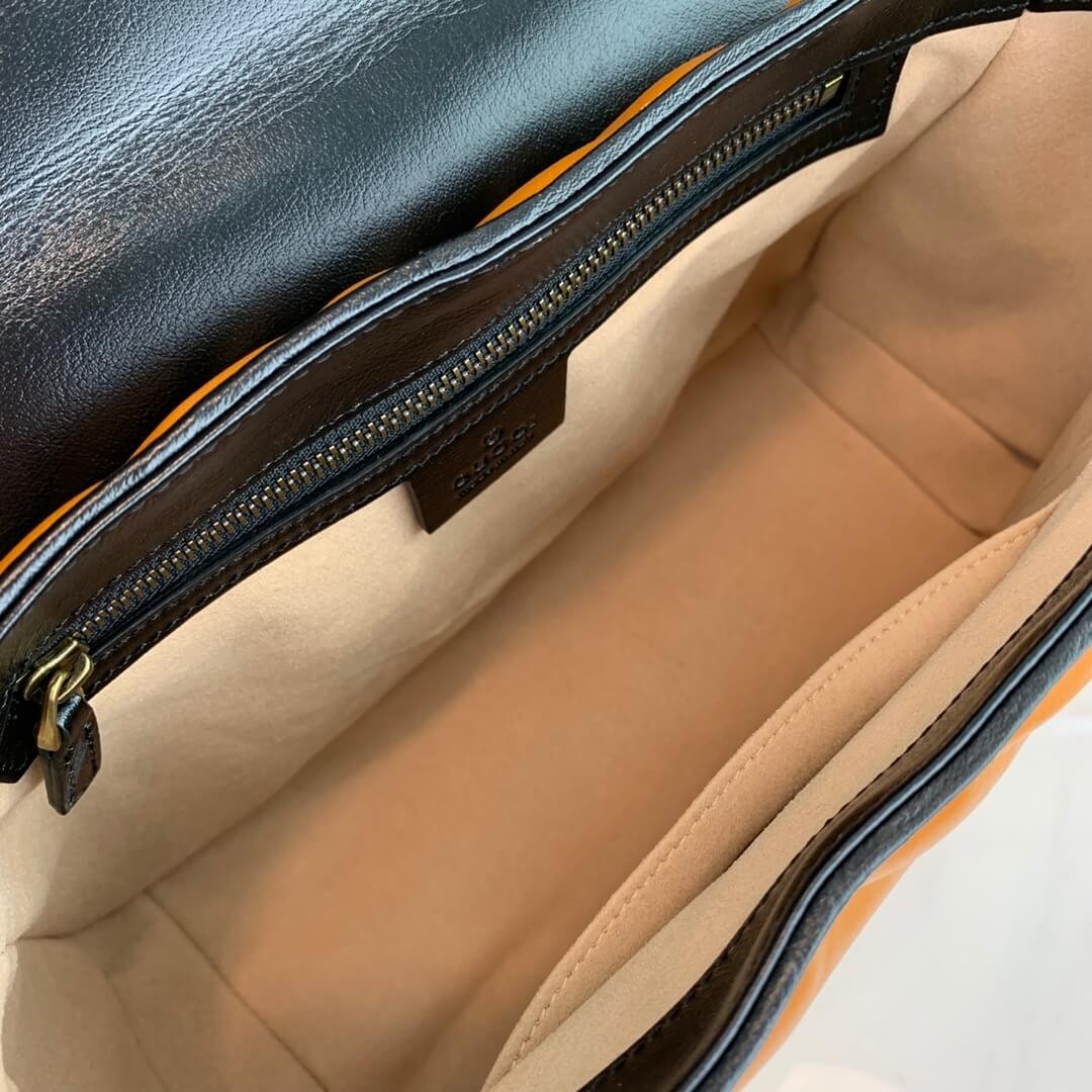 Gucci GG Marmont Small Top Handle Bag 498110 Cognac