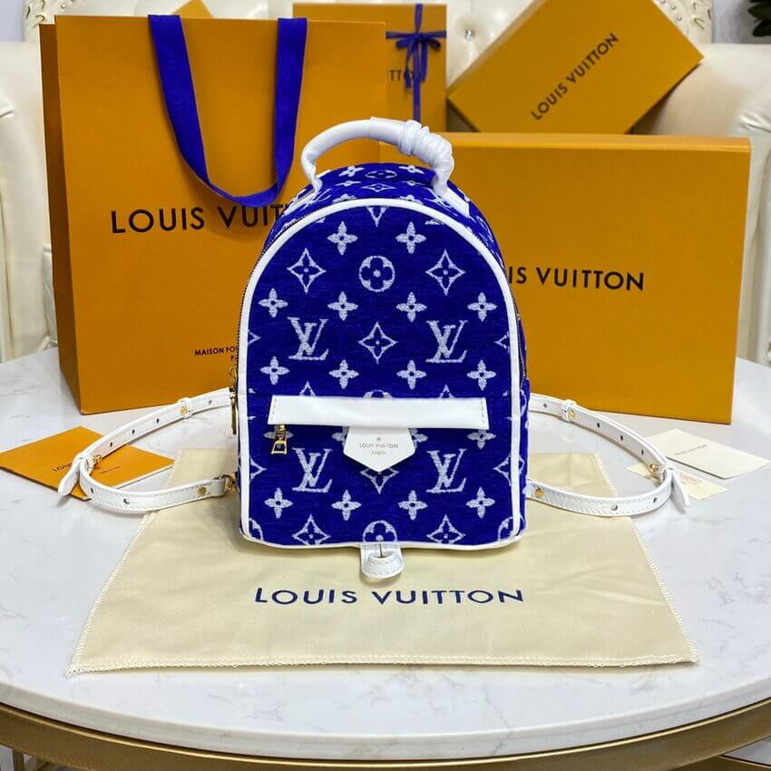 Louis Vuitton Monogram Jacquard Velvet Palm Springs Mini M46207 Blue