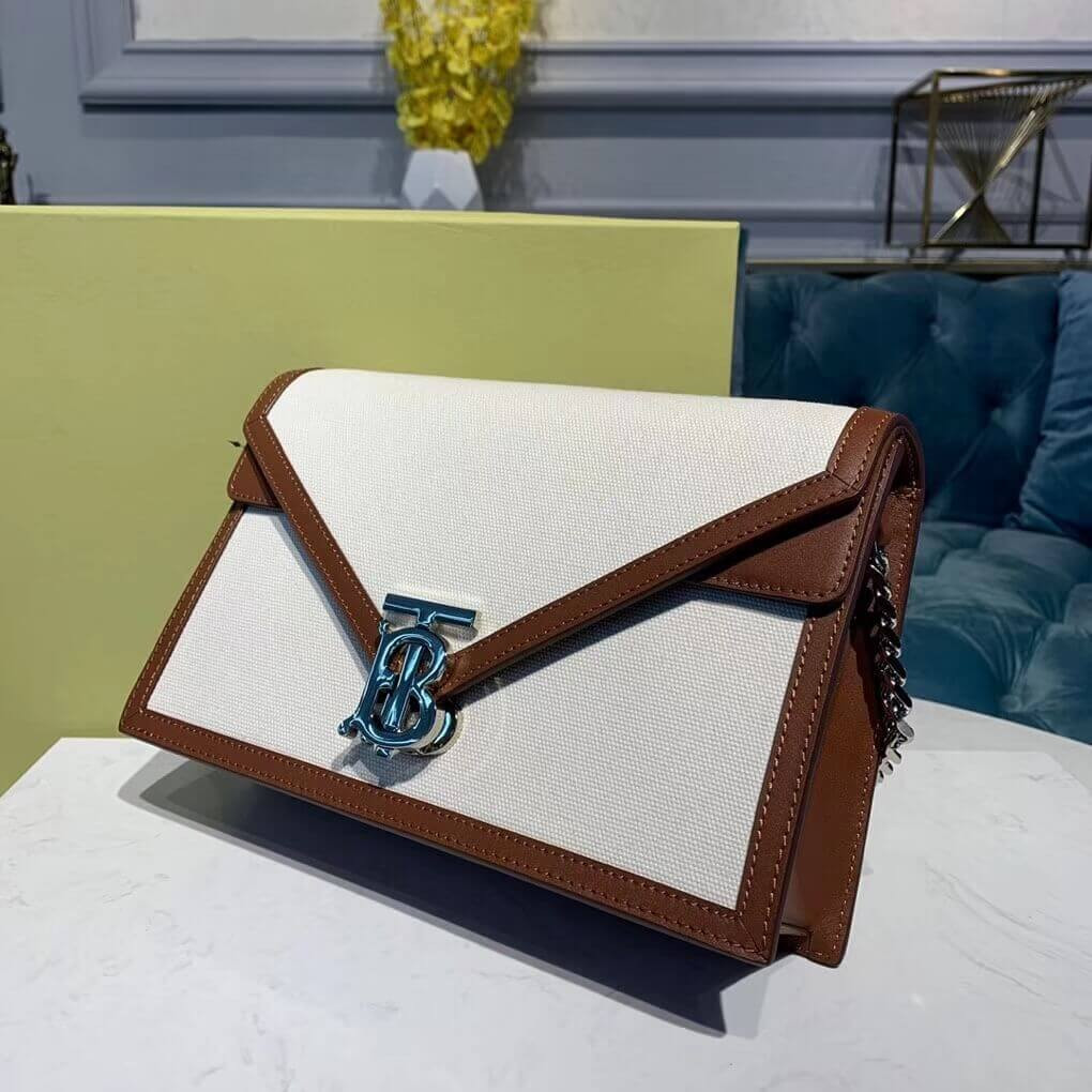 Burberry Small Canvas and Leather TB Envelope Clutch 80124471