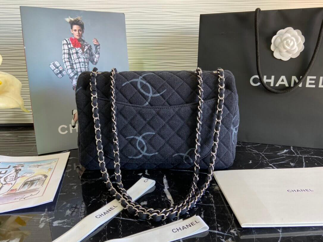 Chanel Denim Classic Flap Jumbo Large Bag AS2072