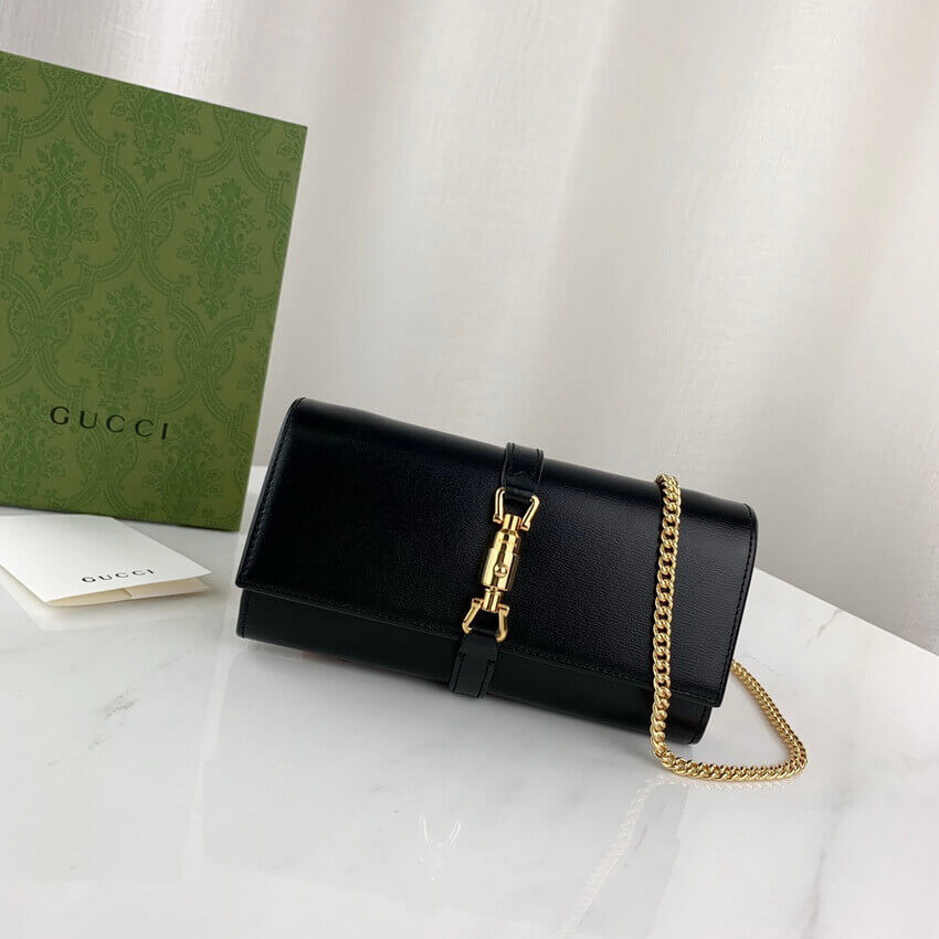 Gucci Jackie 1961 Calfskin Chain Wallet 652681