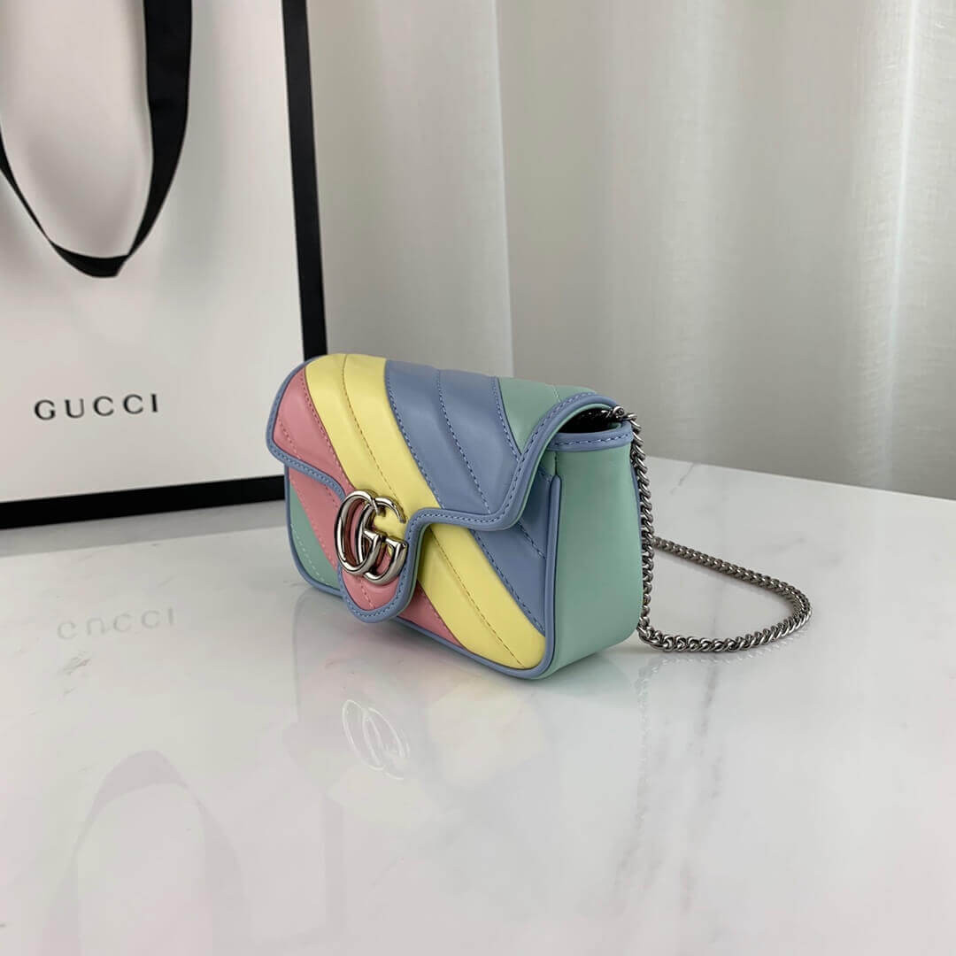 Gucci GG Marmont Super Mini Bag In Pastel And Rainbow 476433
