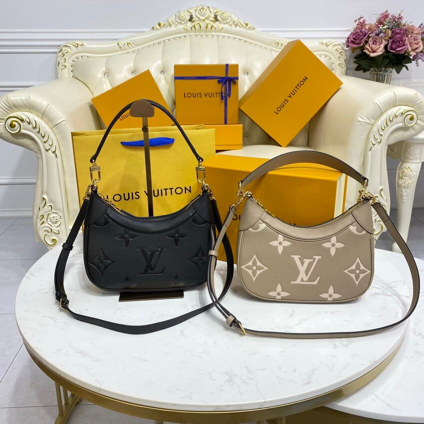 Louis Vuitton Monogram Empreinte Leather Bagatelle M46002 Black