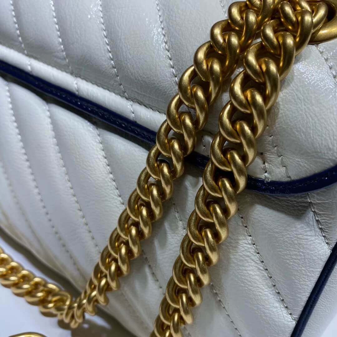 Gucci GG Marmont Small Shoulder Bag 443497 White