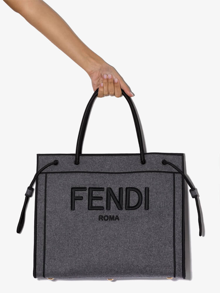 Fendi Logo Wool Shopper 8BH379