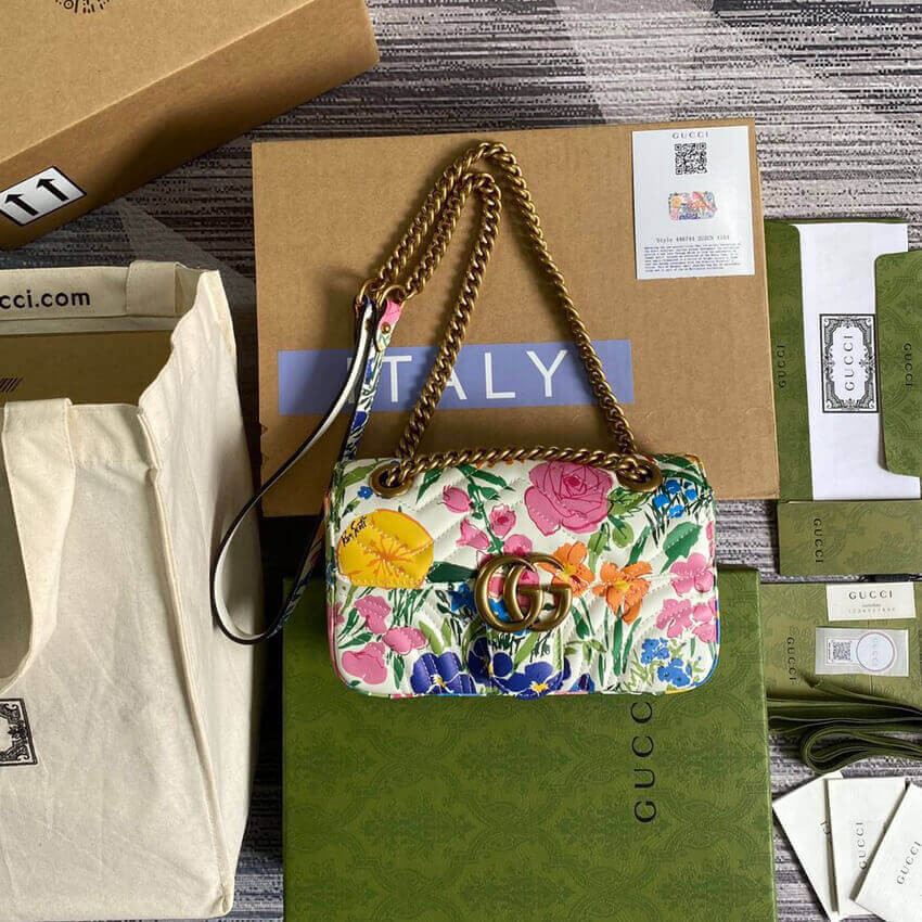 Gucci Ken Scott Print GG Marmont Mini Shoulder Bag 446744