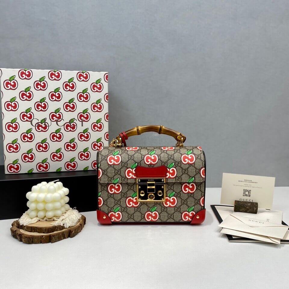 Gucci GG Apple Print Padlock Shoulder Bag 603221