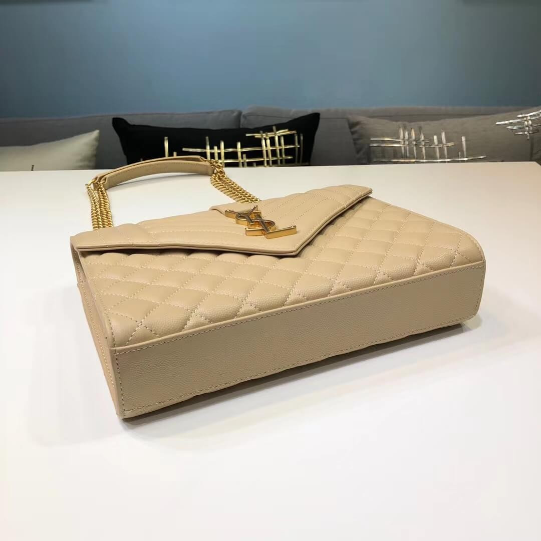 Saint Laurent Grain Leather Envelope Medium Bag 487206