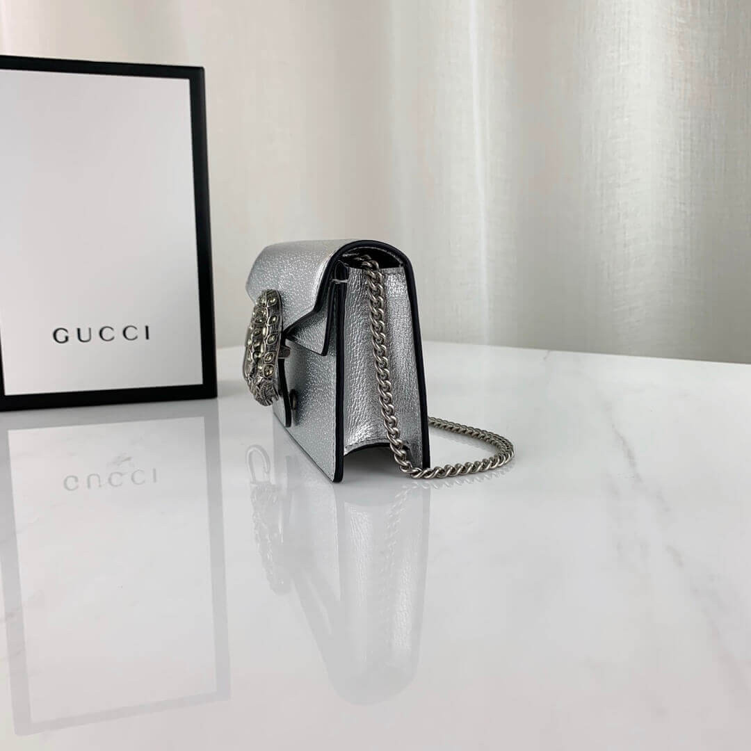Gucci Silver Dionysus Super Mini Bag 476432