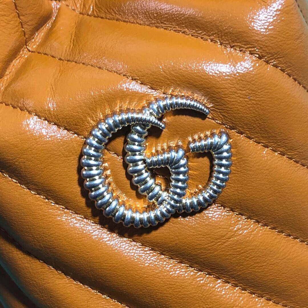 Gucci GG Marmont Mini Bucket Bag 575163 Cognac