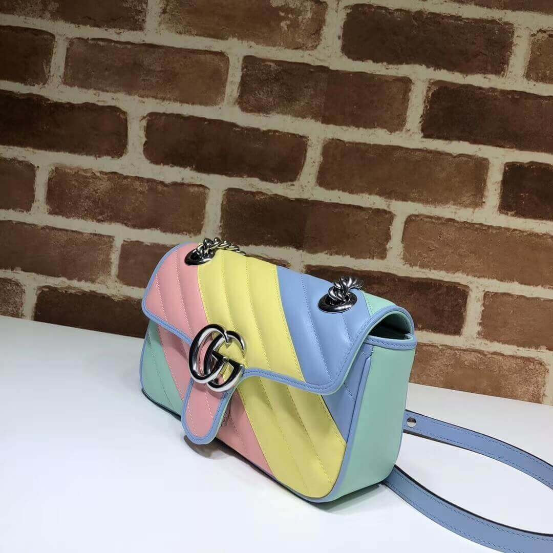 Gucci GG Supreme Mini Bag In Pastel And Rainbow 446744