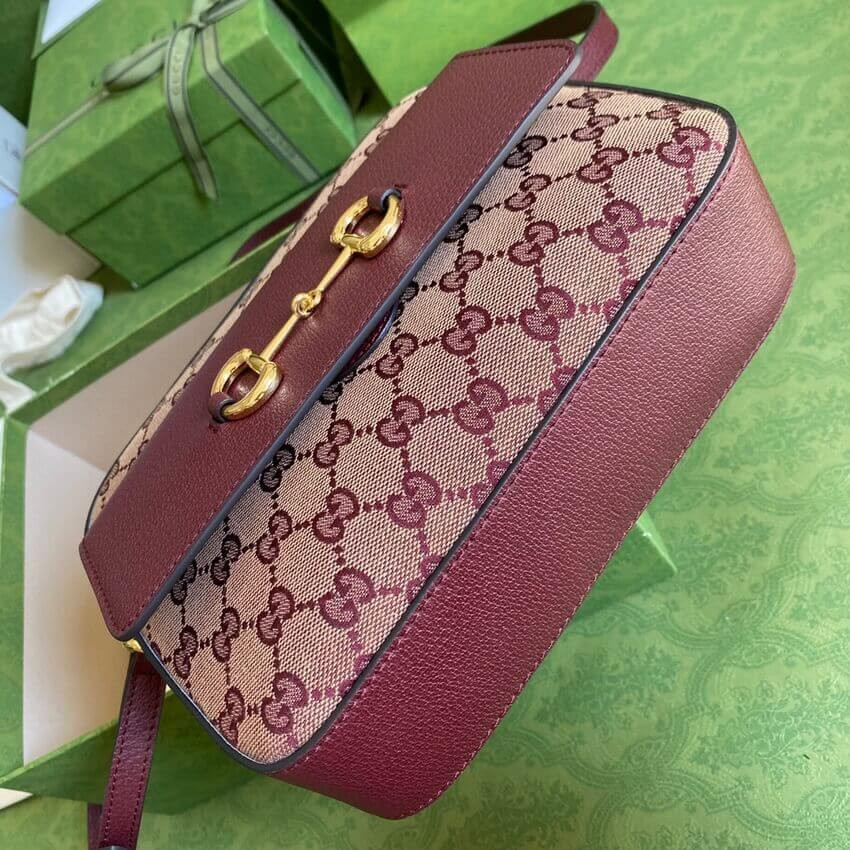Gucci Horsebit 1955 Small Bag in Burgundy 645454