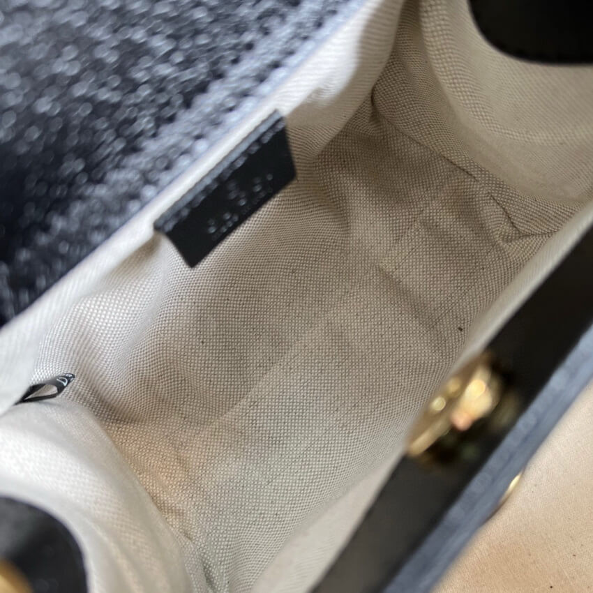 Gucci Diana Mini Tote Bag 655661 in Black Denim