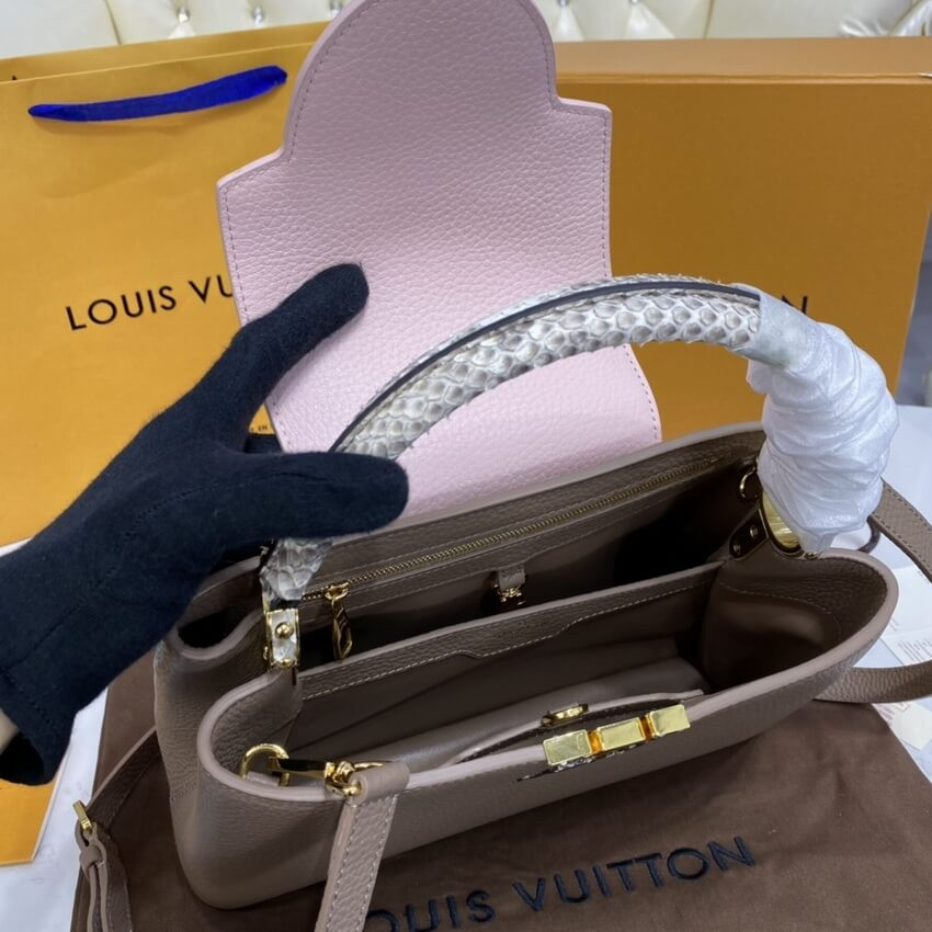 Louis Vuitton Taurillon Leather and Python Capucines MM