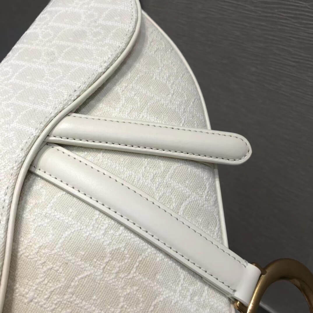 Christian Dior Saddle Bag Ecru Ultramatte Calfskin M0446