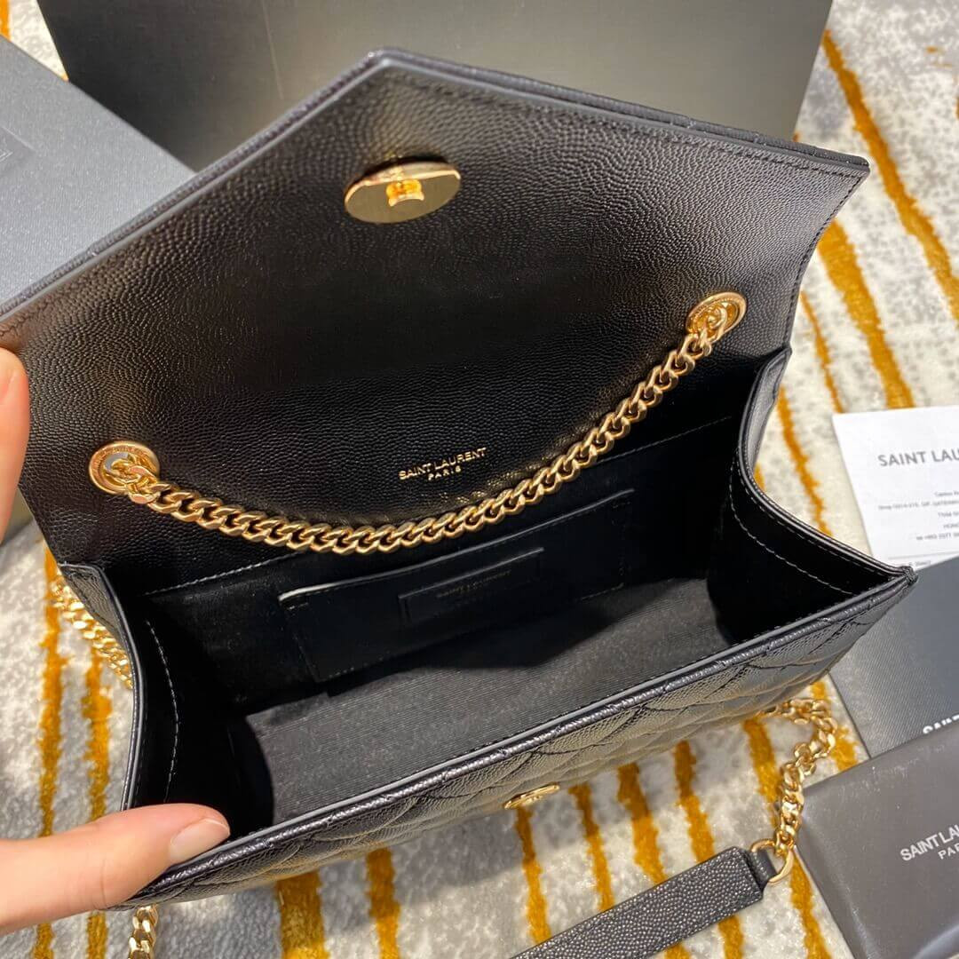 Saint Laurent Grain Leather Envelope Small Bag 526286 Black