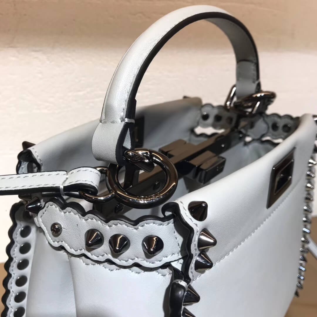 Fendi Peekaboo Mini with Metal-Plated Micro Studs 8BN244