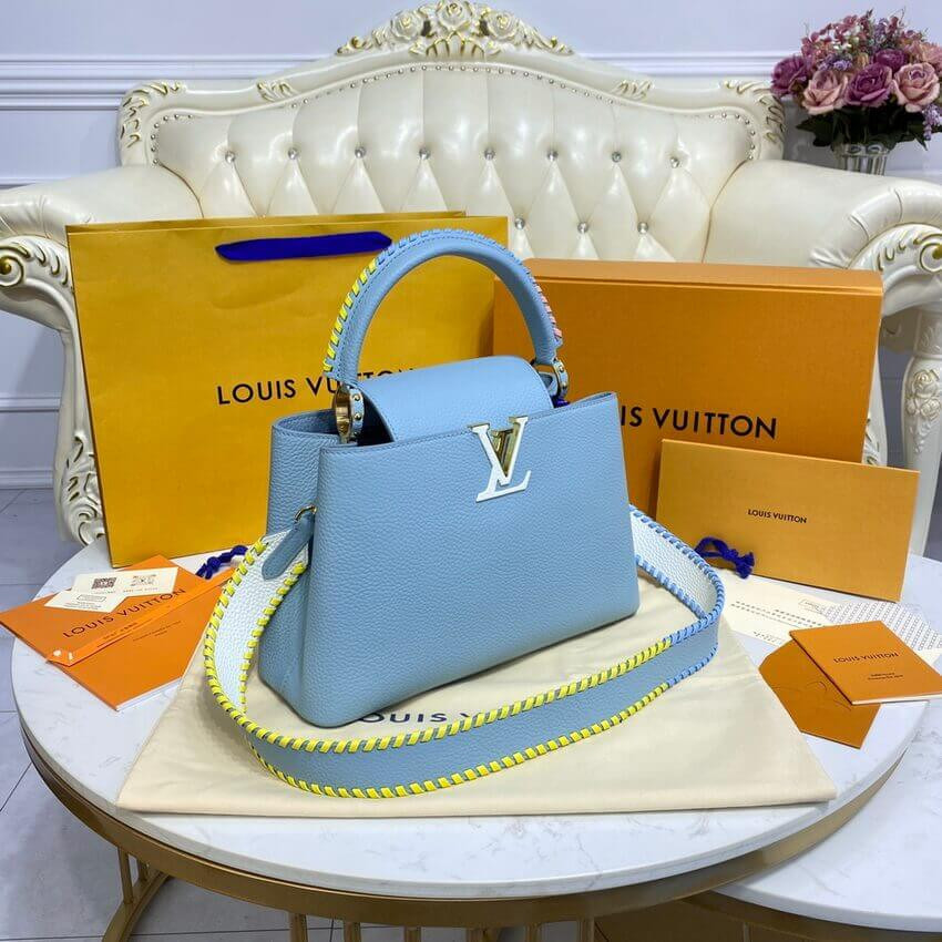 Louis Vuitton Capucines MM Bag M57672 Olympus Blue