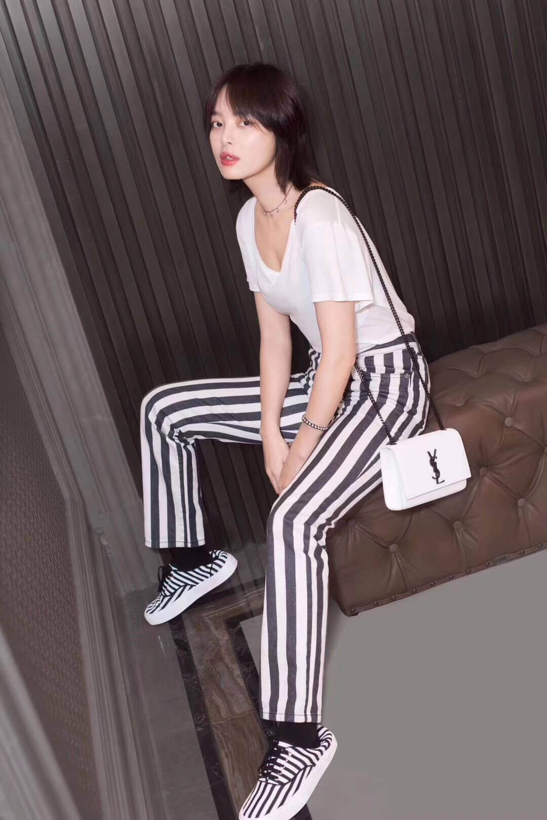 YSL Saint Laurent Classic Small Kate Chain Bag 20cm In Grain Leather 469390