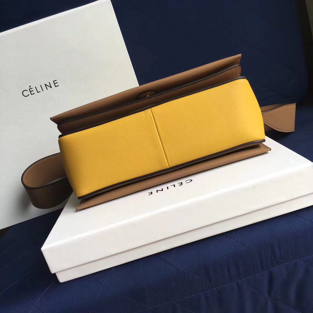 Celine Frame Medium Shoulder Bag 180263 Apricot/Yellow