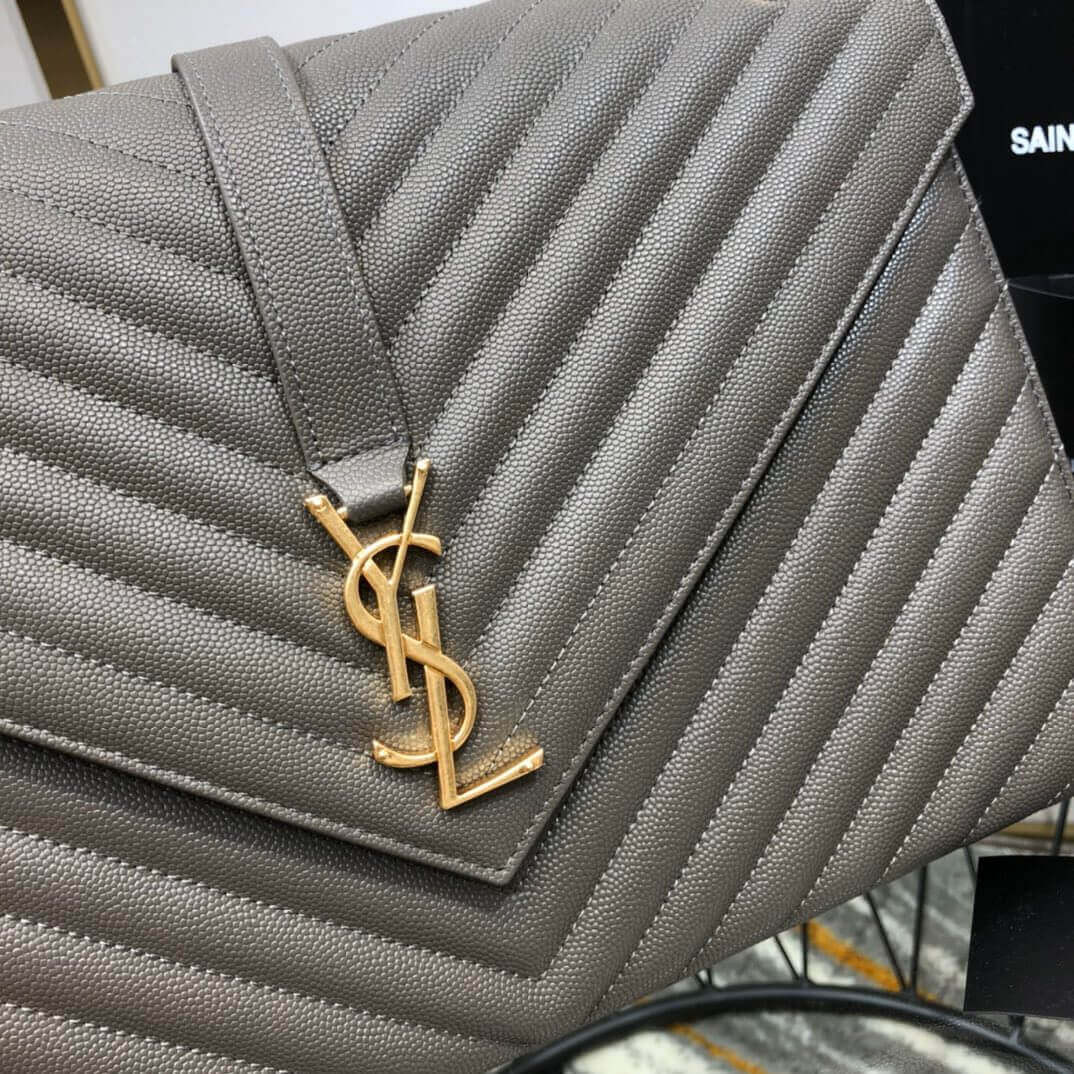 Saint Laurent Grain Leather Large Envelope Chain Bag 396910