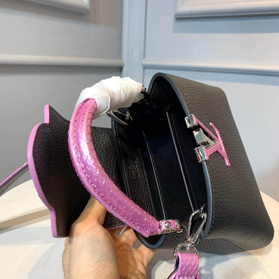 Louis Vuitton Taurillon Leather and Ayers Snakeskin Capucines Mini M55914