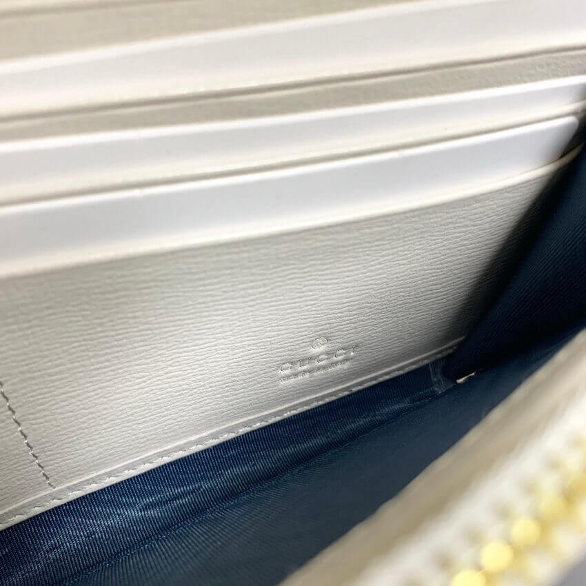 Gucci Jackie 1961 Chain Wallet 652681 White